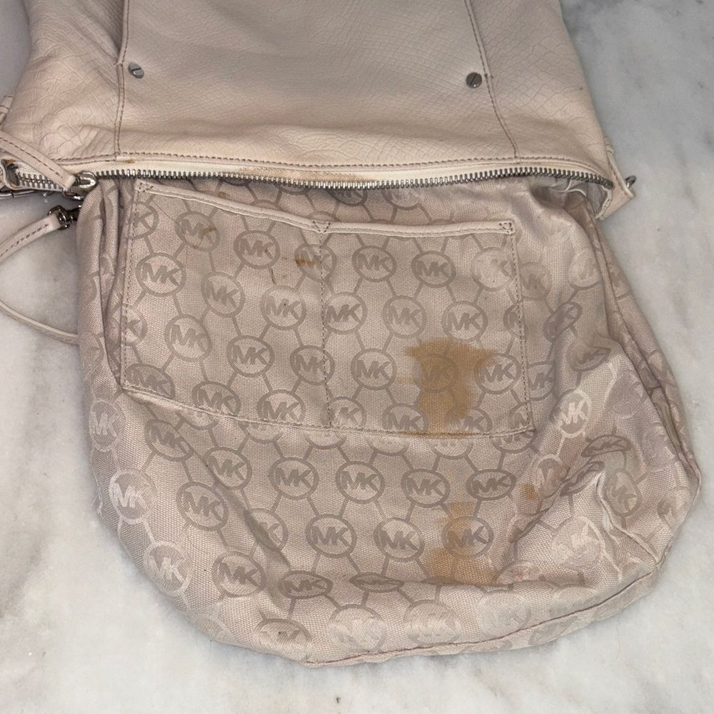 Michael Kors Bag Purse Handbag Leather Snakeskin Embossed Crossbody Shoulder Bag - Picture 11 of 14